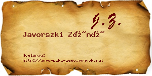 Javorszki Zénó névjegykártya